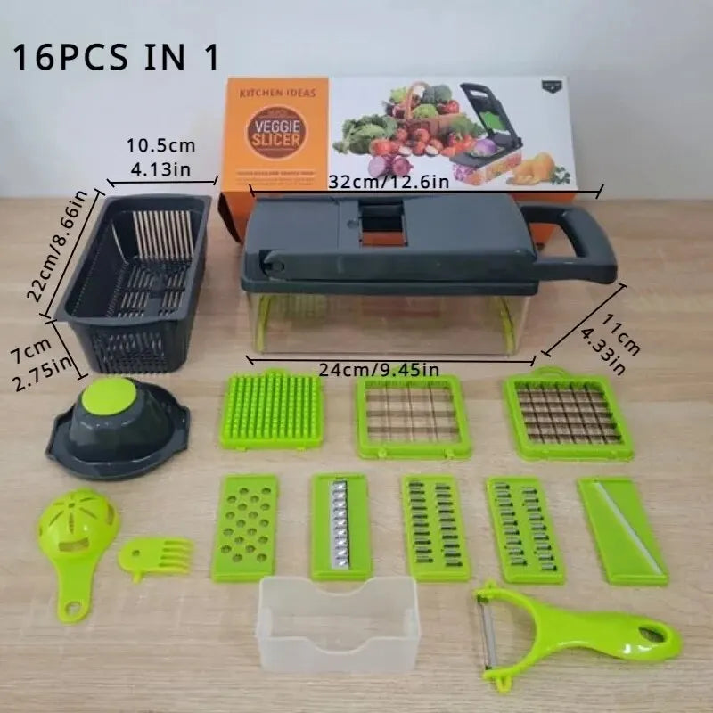 16pcs/Set Multifunctional Vegetable Chopper